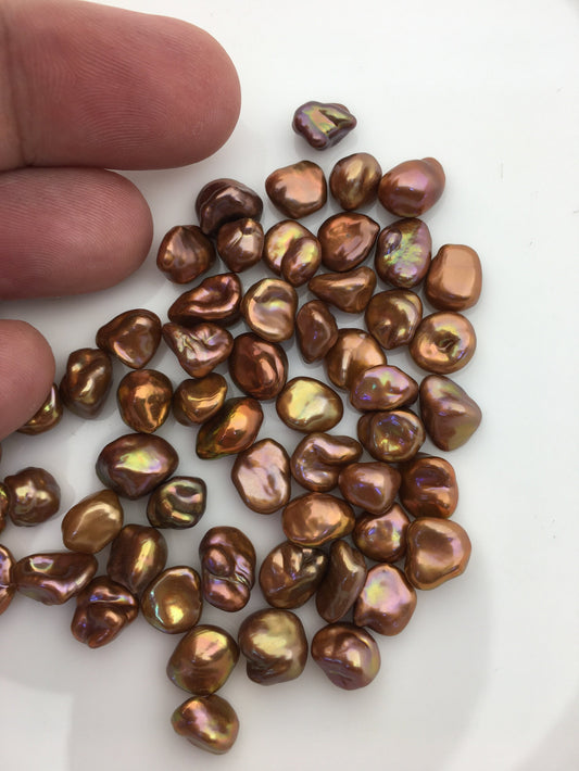 20pcs AAA 7-8mm Brown Keshi freshwater pearls,no hole,ZS-127-44