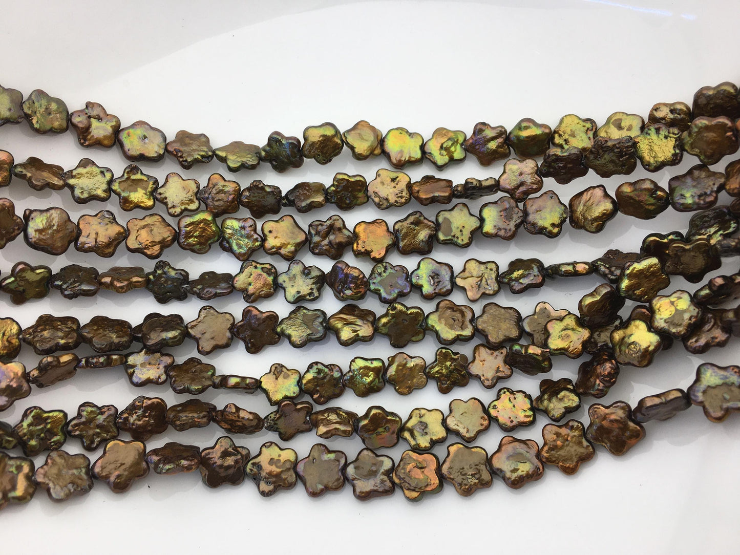 AA 10-12mm brown plum blossom Freshwater Pearl,ZS-119-22