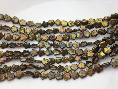 AA 10-12mm brown plum blossom Freshwater Pearl,ZS-119-22