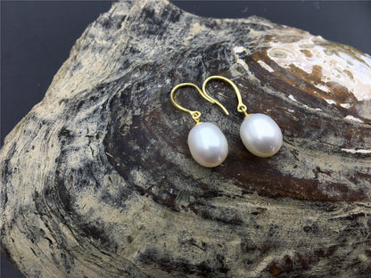 9mm white/gray/yellow/black oval rice pearl dangle earrings,S925 Sterling Sliver pearl earrings,pearl for women,SE3-077