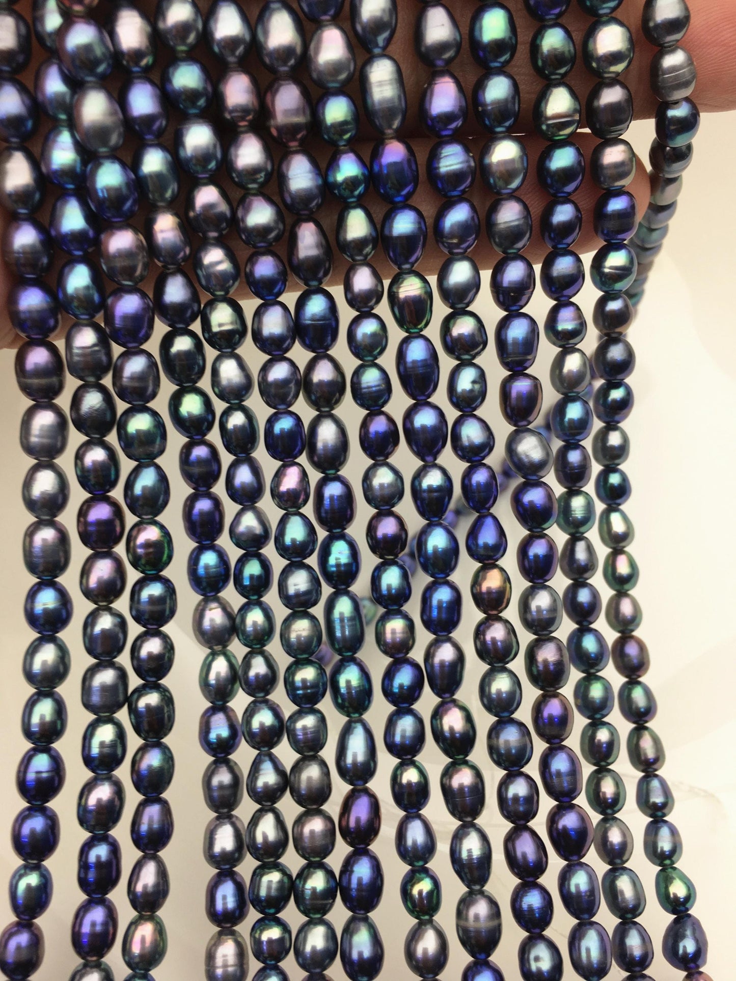 AAA 5-6mm blue black rice pearl beads,high luster freshwater pearls,loose freshwater pearl,LR5-3A-20