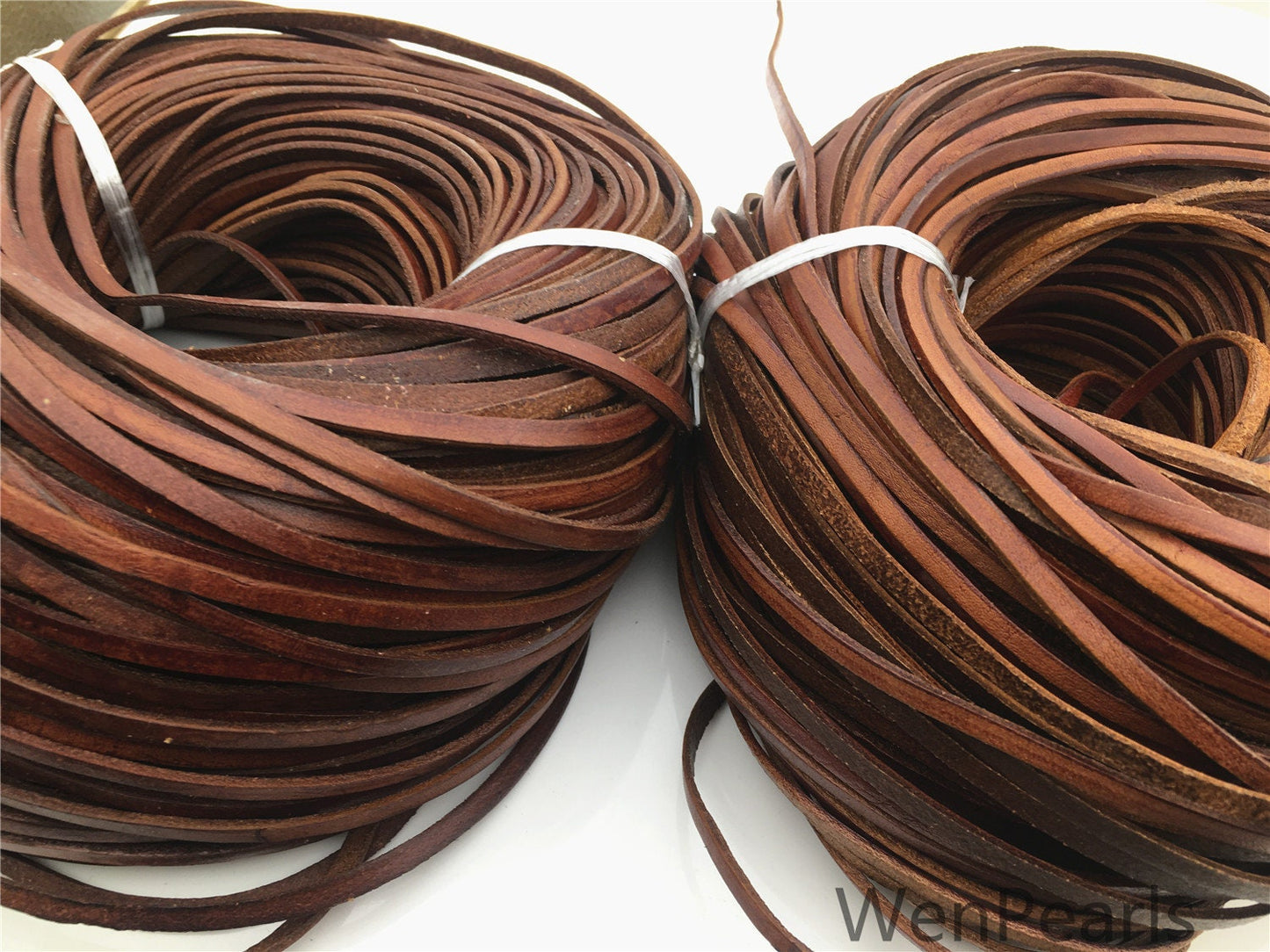 4mmx2mm Flat Natural Color Leather Cord,Select Length,Wholesale Jewelry Supplies,Distressed Matte Finish,LC4-015