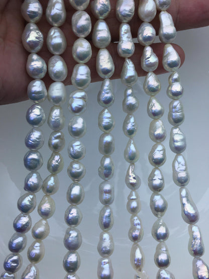 AA+ 7-9mm white baroque drop Edison Freshwater Pearl,ED12-2A-5-40