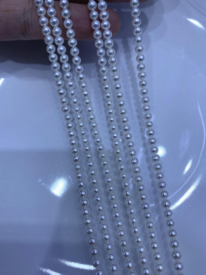 AAA 4-4.5mm white round freshwater pearls,seed pearl,white round pearl,round pearl strands,pearl wholesale,RP4-3AY-GJ-1