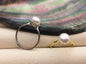 AAA white Pearl Genuine Sterling silver ring,Silver Gold wedding rings for women,sterling silver 925 open ring jewellery,R1-057