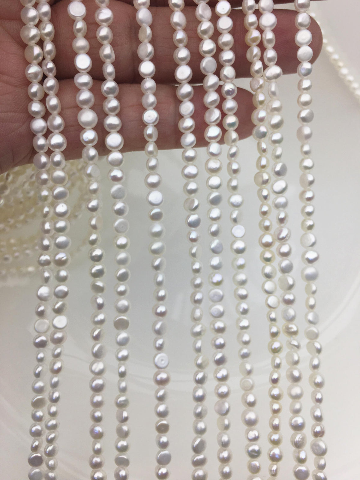 AAA 3-4mm Tiny white nugget freshwater pearls,irregular nugget freshwater pearl strand,LM3-3A-6