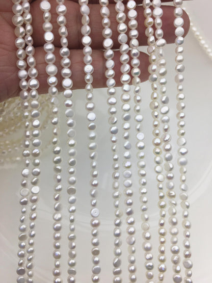 AAA 3-4mm Tiny white nugget freshwater pearls,irregular nugget freshwater pearl strand,LM3-3A-6