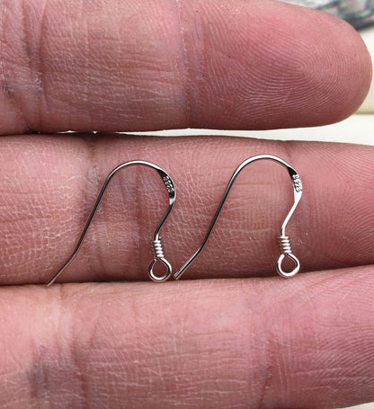 5 pairs 9x15mm Silver/Gold S925 sterling silver Fish Earring Hooks French Wire Hooks Hypo-allergenic Jewelry Findings,ASL-ER-002