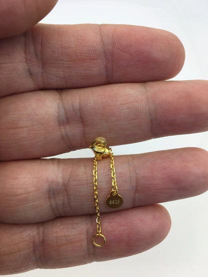 2pcs 2.5 inches 925 sterling silver gold color chain clasp, ASL-CL-010