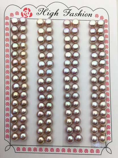 15 pairs AAA 5.5-6mm natural purple rainbow button round freshwater pearl,WHOLESALE,design for earrings,design for stud earrings,BTN5-T11