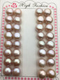1 pair AAA+ 10.5-11mm Purple button Round freshwater pearls pair,BTN11-4A-1-2