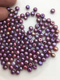 30pcs AAA 5-5.5mm purple button round freshwater pearl,0.9mm half hole,BTN5-T6
