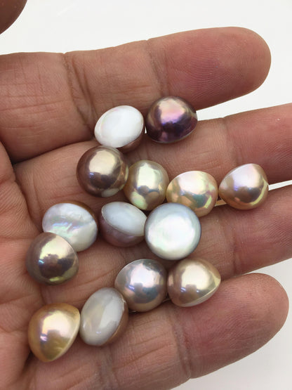 23pcs AAA 11-12mm Baroque Mabe Natural Purple Rainbow Freshwater Pearls,no hole,MB-T11