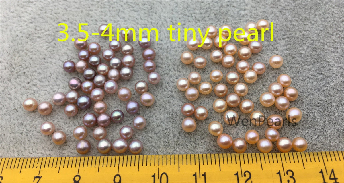 AAA 3.5-3.9mm pink/light puple/purple seed pearl bead,small freshwater round loose pearl no hole,half drilled,RP3-3A-5