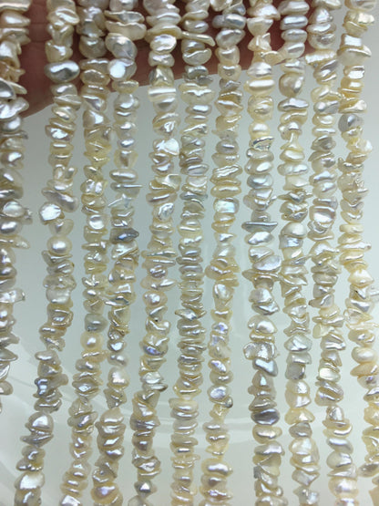AAA/AA+ 5-6mm tiny white Keshi pearls,Center drilled,ZS-128-11
