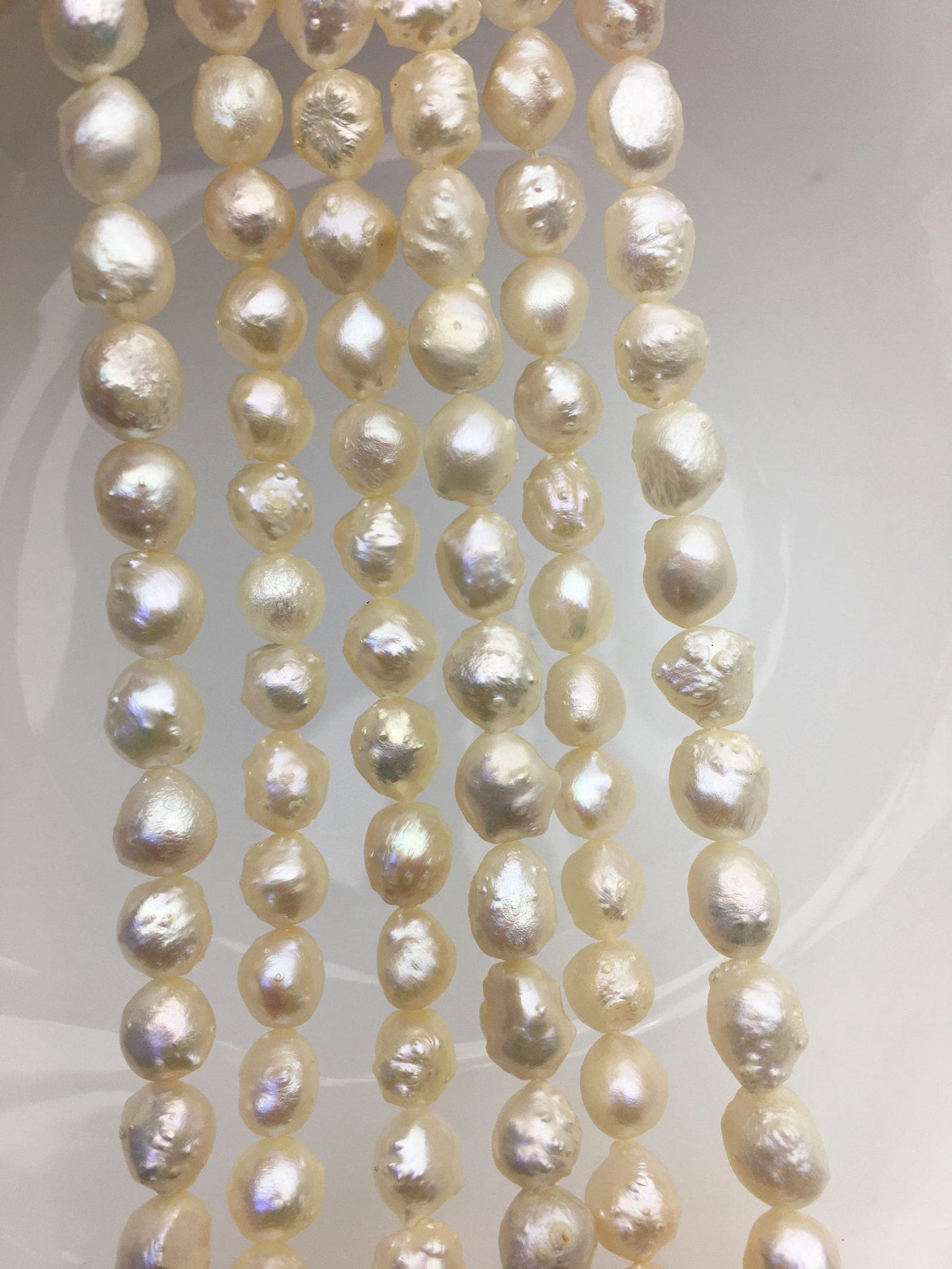 AAA 8-9mm natural ivory thorn freshwater pearl,LM8-T2