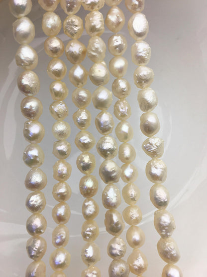 AAA 8-9mm natural ivory thorn freshwater pearl,LM8-T2
