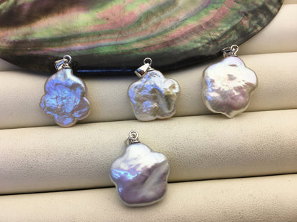 1pc AAA 16-19mm Big White Flower Baroque freshwater pearl pendant,NC1-T25