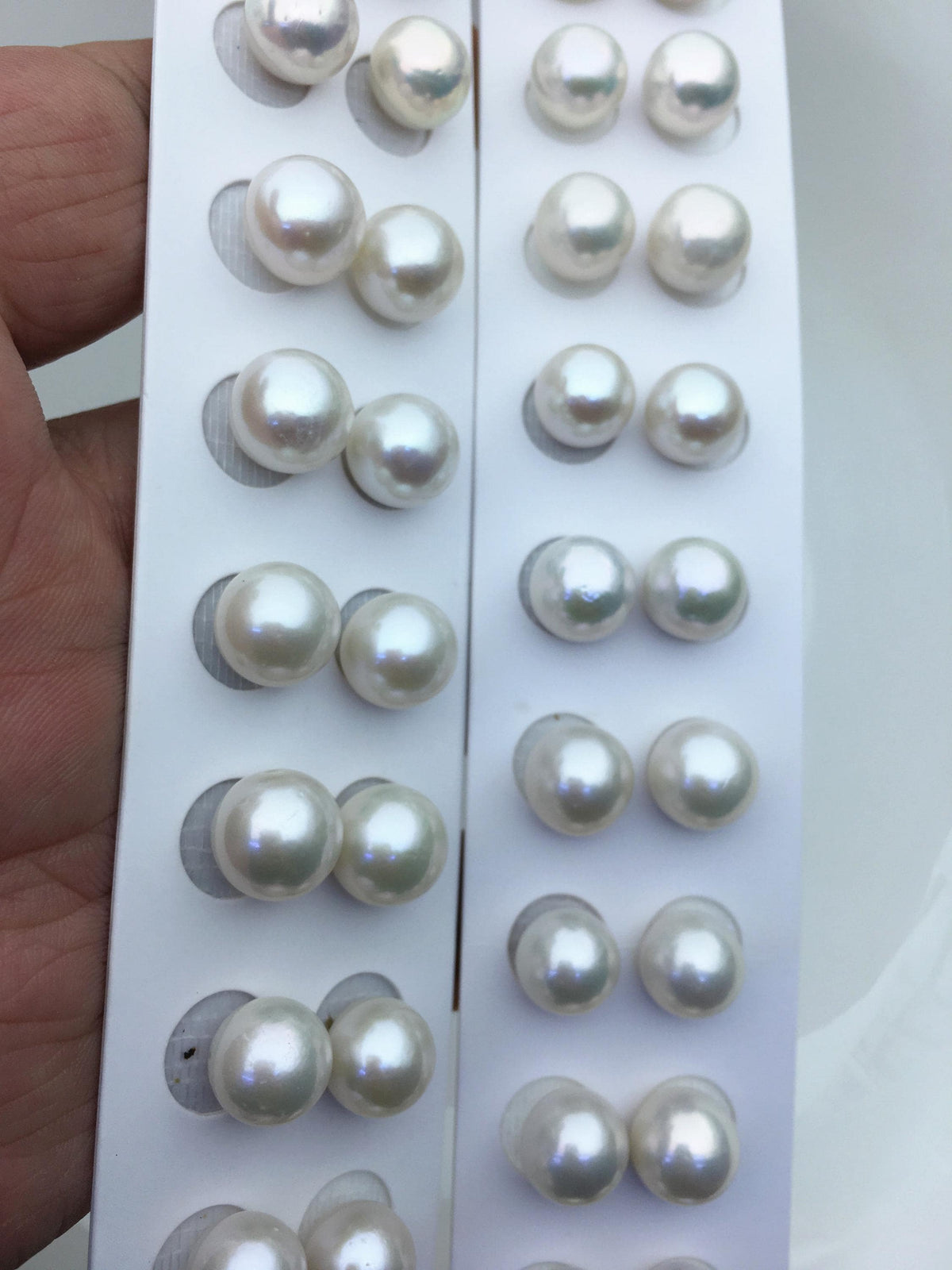 5 pairs AA+ 10-11mm white round freshwater pearls pair,no hole,RP10-3A-8