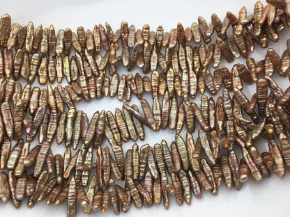 AA 4-5mm brown Biwa Pearl Necklace,Genuine Fresh Water Pearl,Wedding Necklace,Mothers Day,ZS-80-10-4