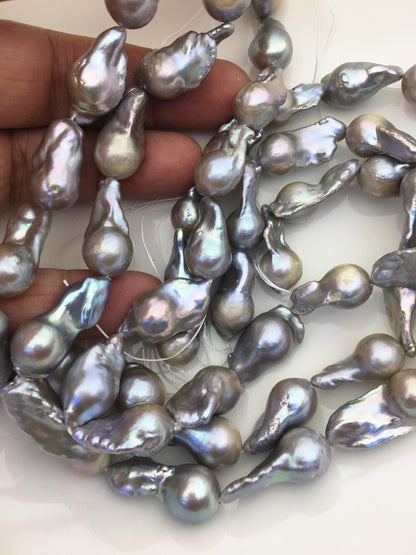 15.5'' AA+ 10-12mm gray flame ball pearl,FL15-2A-5-80