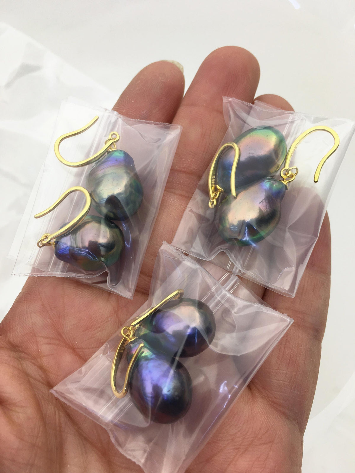 AAA 12-14mm black rainbow drop edison freshwater pearl dangle earrings,gold sterling sliver dangle earrings,SE3-T9-14