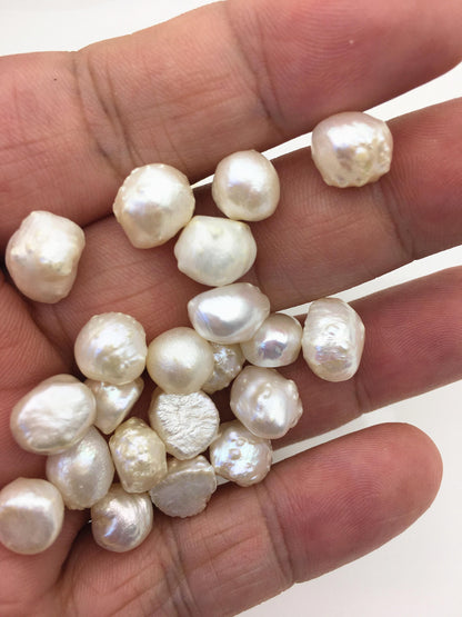 35pcs AA+ 8.5-10mm Natural White Rare Rosebud Freshwater Pearls,no hole,ZS-119-20