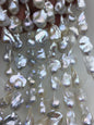 15.5'' AAA 14-17mm White flame ball pearl,FL15-3A-7-7