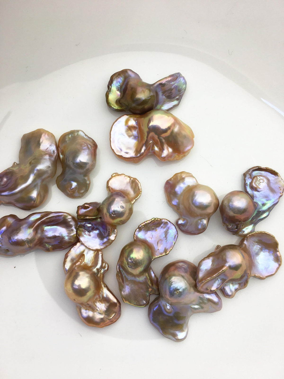 12pcs AAA/AA+ 16-21mm baroque Natural rainbow color Flame ball Pearl - no hole,FL15-T4-15