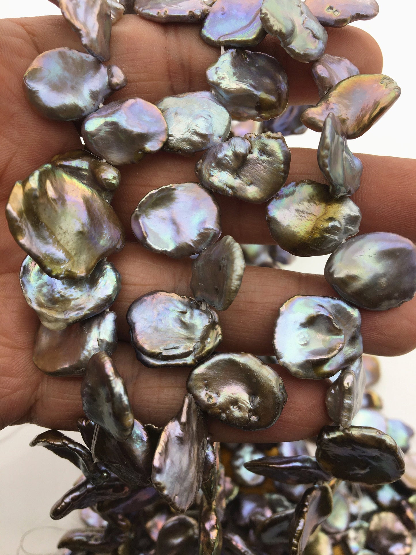 AA+ 12-16x13-17mm Gray Bronze Keshi Pearls,high luster,good quality,wholesale price,baroque pearl,keshi pearl strands,ZS-129-9-7