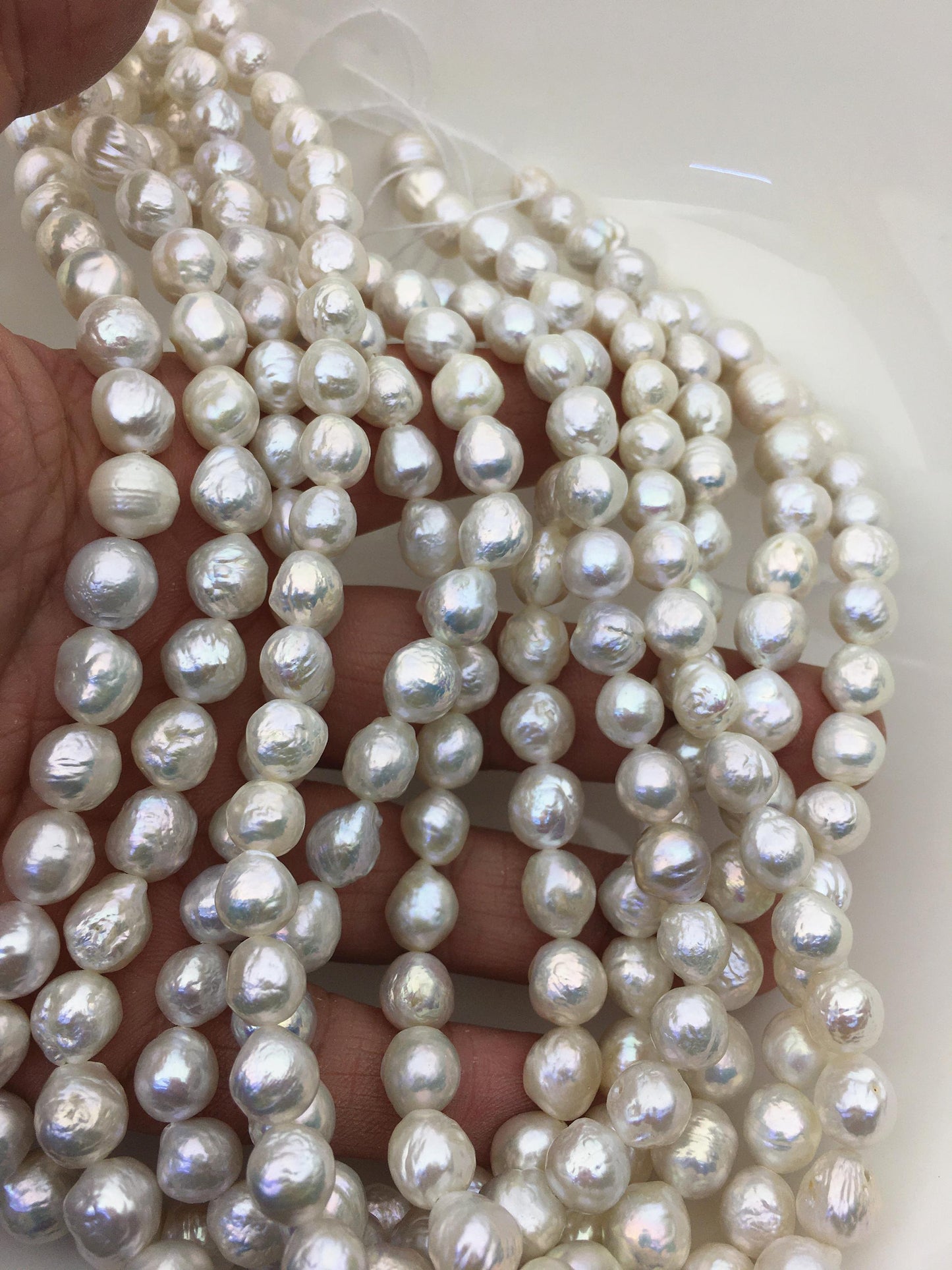 AA+ 8-10mm white baroque drop Edison Freshwater Pearl,ED10-2A-2-41