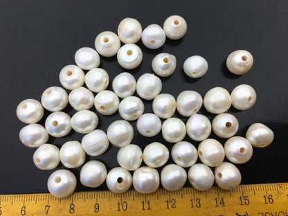 20pcs AA 10.4-11.4mm white Rondelle freshwater pearls,2.2mm large hole,SM11-2A-4