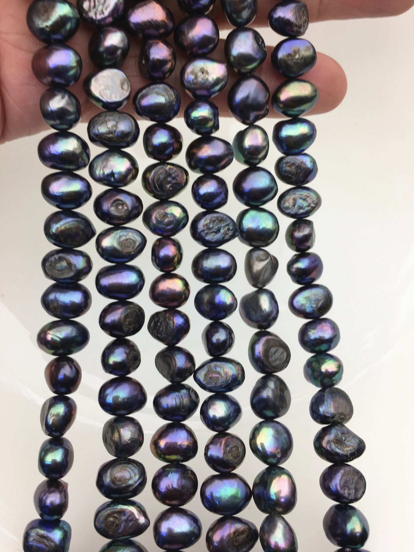 A 7-8mm black nugget freshwater pearls,LM7-T3