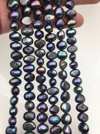 A 7-8mm black nugget freshwater pearls,LM7-T3