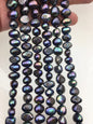 A 7-8mm black nugget freshwater pearls,LM7-T3