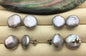 AA+ 12-14.5mm Gray Thick Coin Fresh Water pearl stud earrings,S925 Sterling Silver,dangle pearl earrings,SE3-186-2