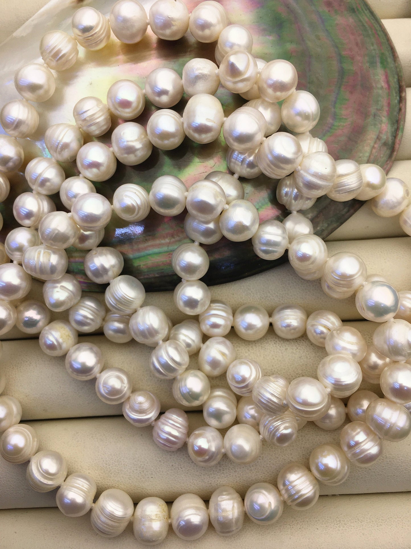 44'' AA 8.4-9.2mm whtie potato pearl Necklace,white Pearl necklace,NPN1-T22