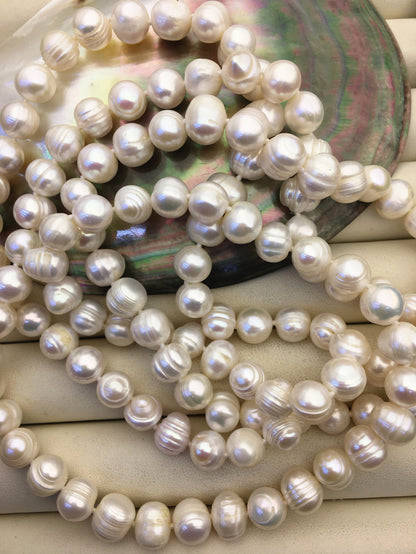 44'' AA 8.4-9.2mm whtie potato pearl Necklace,white Pearl necklace,NPN1-T22