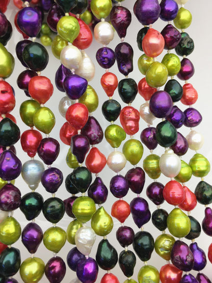 58'' AA 7-9mm misc color Tail Nuclear pearl Necklace,Wedding Necklace, Love, Mothers Day,Happiness,wholesale,NPN1-T4-1