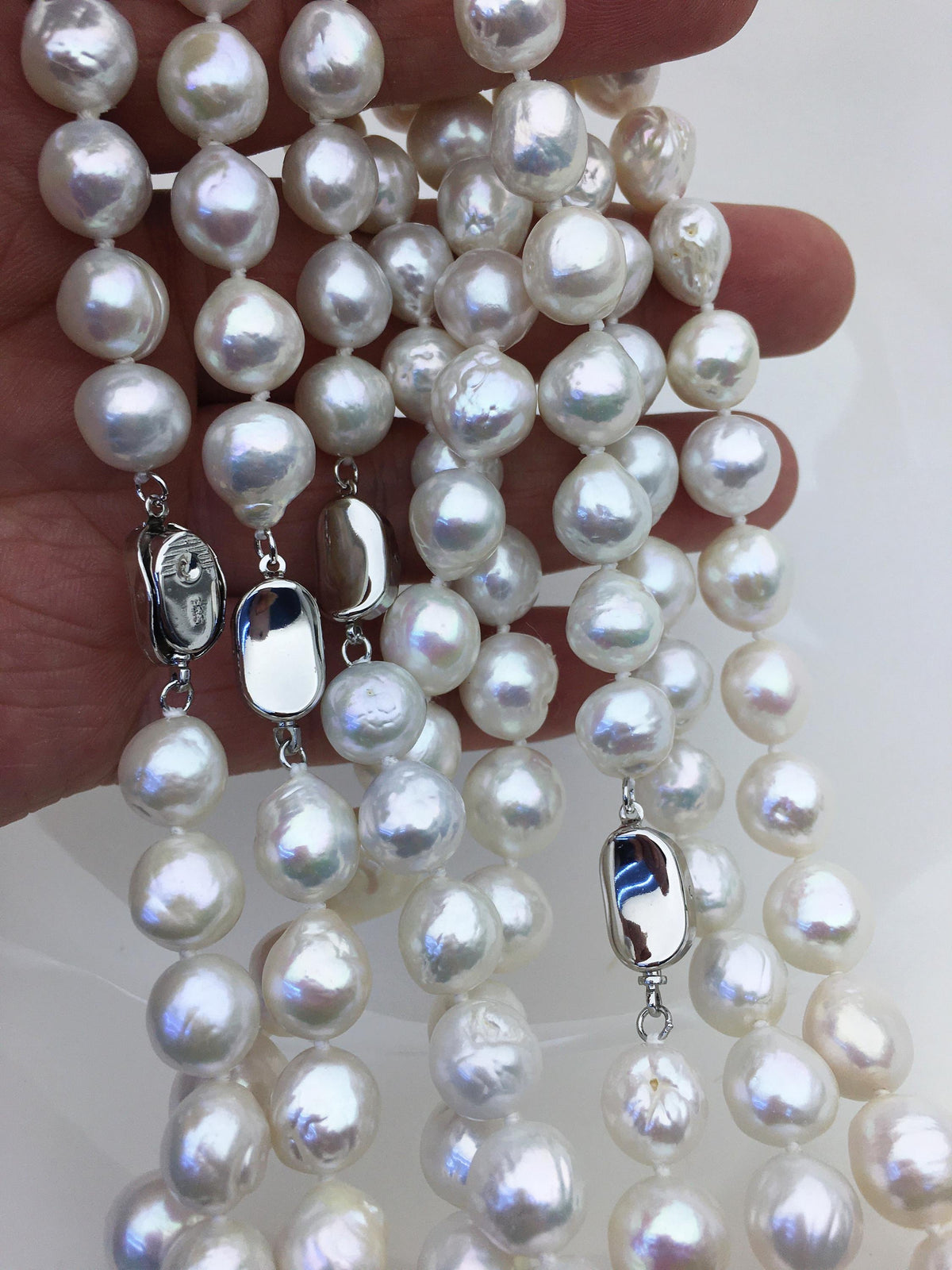 17.5'' AA+ 9-11mm white baroque drop edison freshwater Pearl necklace,genuine Natural Pearl Necklace,NPN1-T30-6