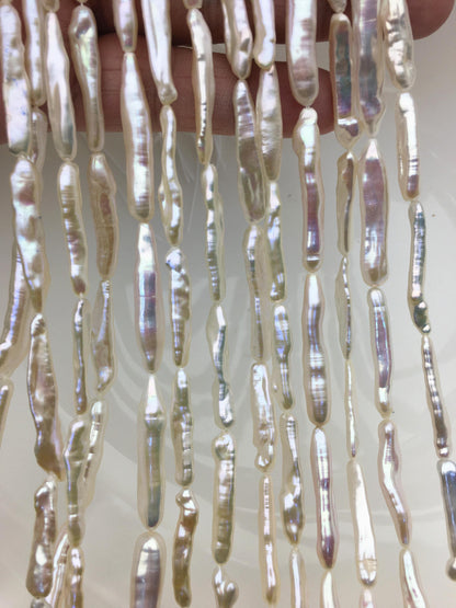 15.5'' AA+ 4-7mm White Toothpick pearls,ZS-80-7