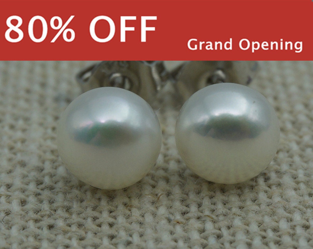 promote for Opening,6-6.5mm aaa pearl earrings,Sterling Silver,white/Ivory Pearl studs,Wedding,Love,Happiness,birthday,SE1-008