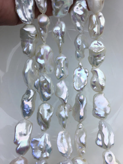 AA+ 14-16mm white thick twist keshi Freshwater Pearl,DIY Loose Freshwater Pearl,wholesale price,china wholesale pearl,ZS-200-113