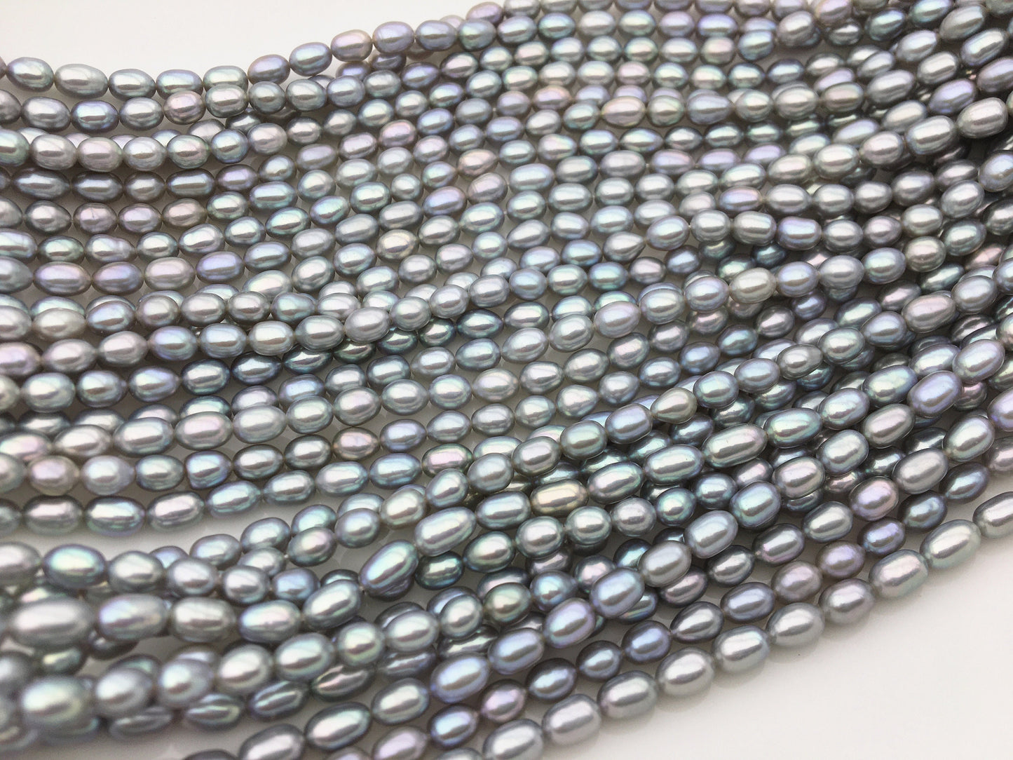 AAA 4-4.5mm gray rice freshwater pearls,Cultured pearl necklace,DIY pearl,Valentine's Day gift,LR4-3A-13