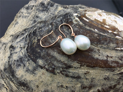 9mm white/gray/yellow/black oval rice pearl dangle earrings,S925 Sterling Sliver pearl earrings,pearl for women,SE3-077