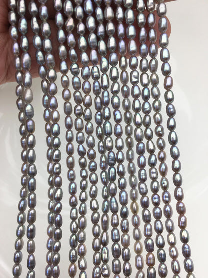 AAA 3-3.5mm Tiny Gray nugget rice freshwater pearls,irregular nugget freshwater pearl strand,LM3-3A-20