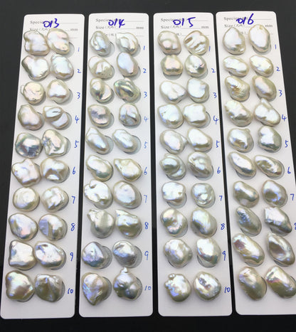 1 pair AAA 14-18x17-21mm White Baroque Pearl Pairs,Baroque Cultured Freshwater Pearl,no hole,FL15-3A-9-4