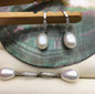 AAA 9mm White rice pearl cz dangle earrings,zircon S925 Sterling Sliver pearl earrings,pearl for women for girl,SE3-044