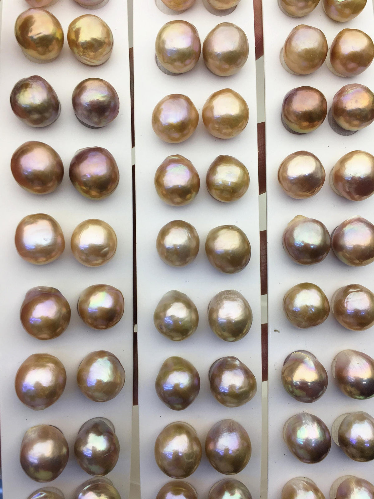 5pairs AAA 12-13mm Natural Rainbow baroque drop edison freshwater pearl Pair,no hole,ED11-3A-2-7