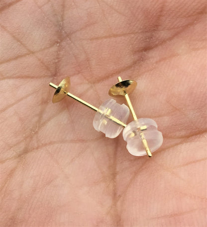 Heavy 4.3mm big CUP 18k yellow / white gold stud, post for stud earrings,diy,wholesale,ASG-ER-007
